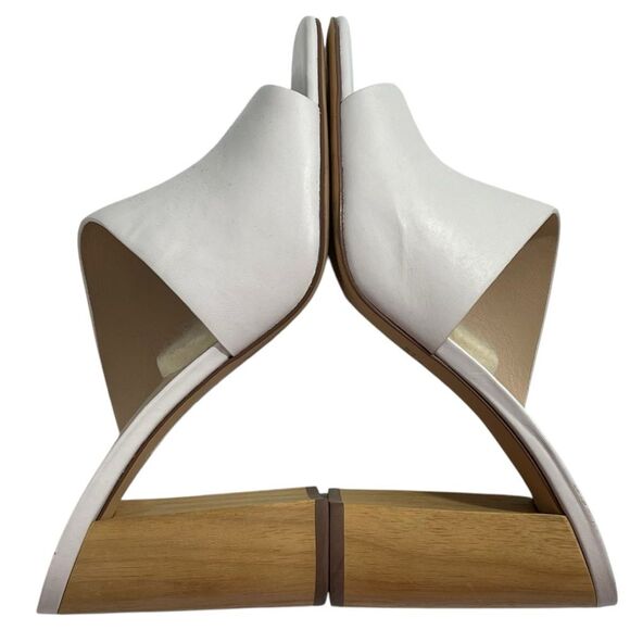 Botkier Ross Block Chunky Heel Slide Sandals White Size 8.5 Shoes - Picture 5 of 7